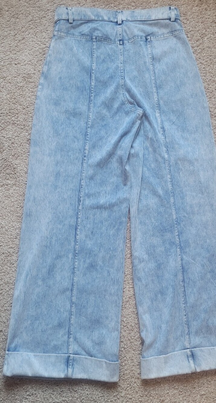 Christian Siriano Light Blue Wide-Leg Jeans - Picture 3 of 15